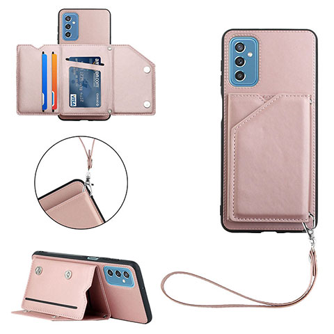 Funda Lujo Cuero Carcasa Y03B para Samsung Galaxy M52 5G Oro Rosa