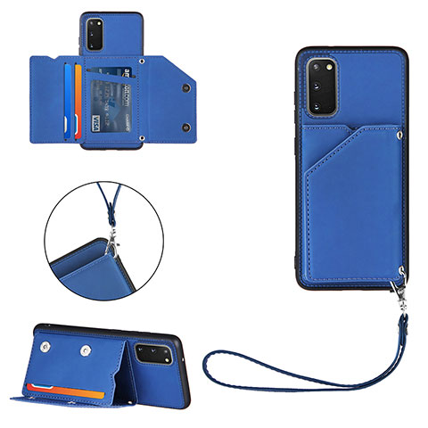 Funda Lujo Cuero Carcasa Y03B para Samsung Galaxy S20 5G Azul