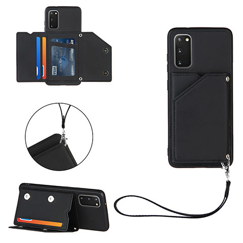 Funda Lujo Cuero Carcasa Y03B para Samsung Galaxy S20 5G Negro