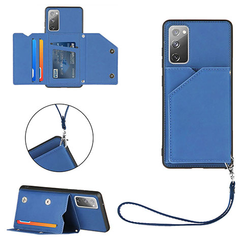 Funda Lujo Cuero Carcasa Y03B para Samsung Galaxy S20 FE (2022) 5G Azul