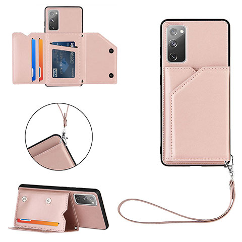 Funda Lujo Cuero Carcasa Y03B para Samsung Galaxy S20 Lite 5G Oro Rosa