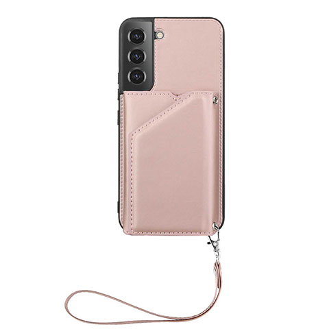 Funda Lujo Cuero Carcasa Y03B para Samsung Galaxy S21 5G Oro Rosa