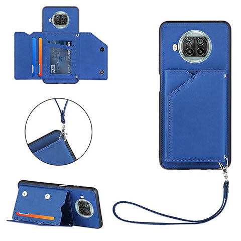 Funda Lujo Cuero Carcasa Y03B para Xiaomi Mi 10i 5G Azul