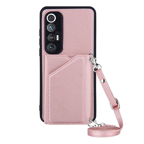 Funda Lujo Cuero Carcasa Y03B para Xiaomi Mi 10S 5G Oro Rosa