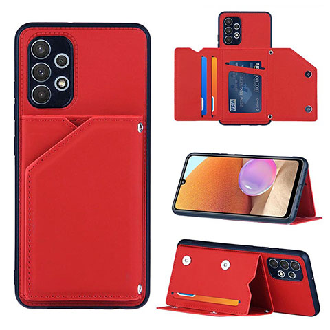 Funda Lujo Cuero Carcasa Y04B para Samsung Galaxy A32 5G Rojo