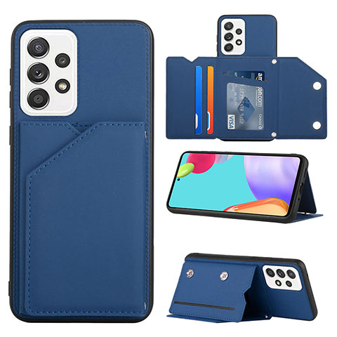 Funda Lujo Cuero Carcasa Y04B para Samsung Galaxy A33 5G Azul