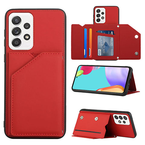 Funda Lujo Cuero Carcasa Y04B para Samsung Galaxy A33 5G Rojo