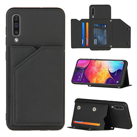 Funda Lujo Cuero Carcasa Y04B para Samsung Galaxy A50 Negro