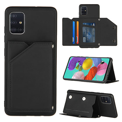 Funda Lujo Cuero Carcasa Y04B para Samsung Galaxy A51 5G Negro