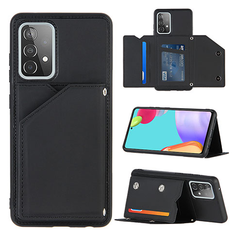 Funda Lujo Cuero Carcasa Y04B para Samsung Galaxy A52 4G Negro