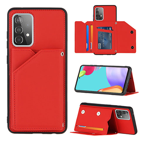 Funda Lujo Cuero Carcasa Y04B para Samsung Galaxy A52 5G Rojo