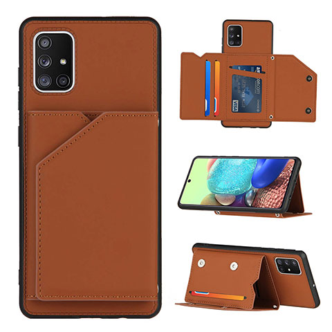 Funda Lujo Cuero Carcasa Y04B para Samsung Galaxy A71 4G A715 Marron