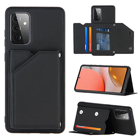 Funda Lujo Cuero Carcasa Y04B para Samsung Galaxy A72 4G Negro