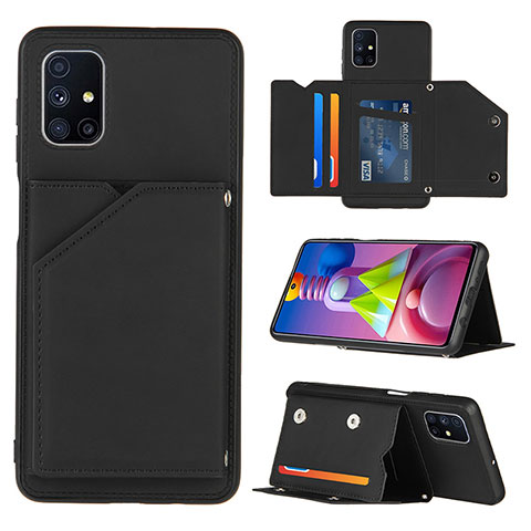 Funda Lujo Cuero Carcasa Y04B para Samsung Galaxy M51 Negro