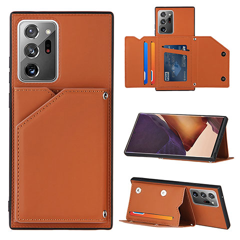 Funda Lujo Cuero Carcasa Y04B para Samsung Galaxy Note 20 Ultra 5G Marron