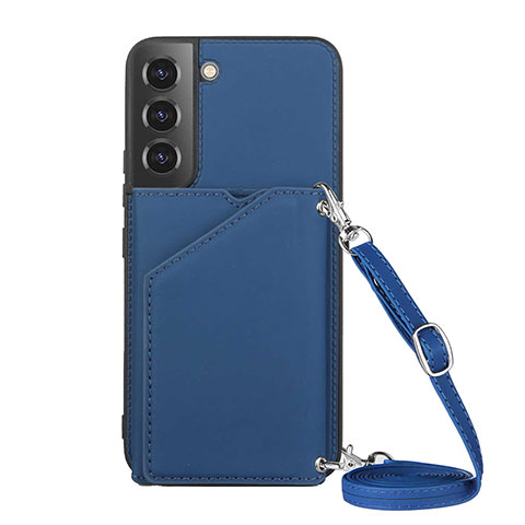 Funda Lujo Cuero Carcasa Y04B para Samsung Galaxy S21 Plus 5G Azul