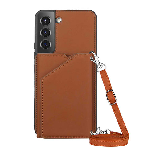 Funda Lujo Cuero Carcasa Y04B para Samsung Galaxy S21 Plus 5G Marron