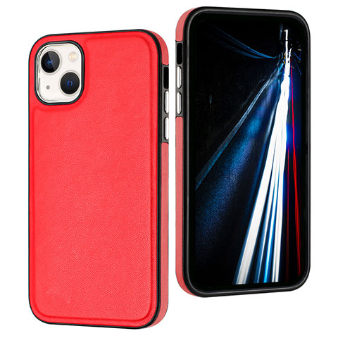 Funda Lujo Cuero Carcasa Y07B para Apple iPhone 14 Rojo