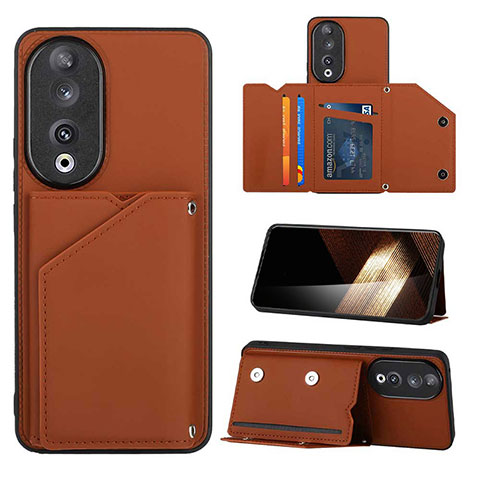 Funda Lujo Cuero Carcasa YB1 para Huawei Honor 90 5G Marron