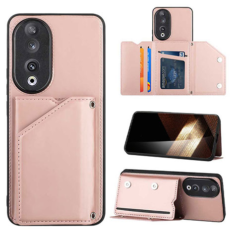 Funda Lujo Cuero Carcasa YB1 para Huawei Honor 90 5G Oro Rosa