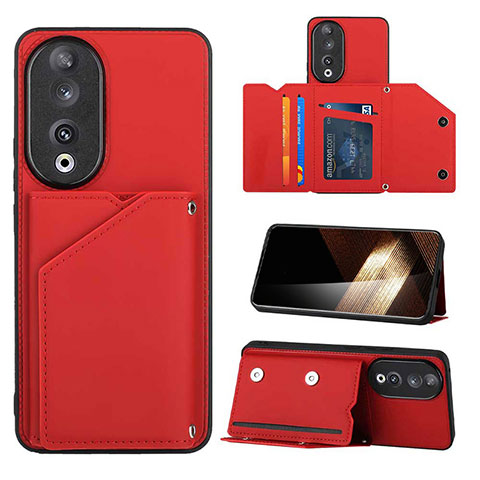 Funda Lujo Cuero Carcasa YB2 para Huawei Honor 90 5G Rojo