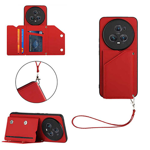 Funda Lujo Cuero Carcasa YB1 para Huawei Honor Magic5 Pro 5G Rojo