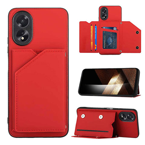 Funda Lujo Cuero Carcasa YB1 para Oppo A18 Rojo