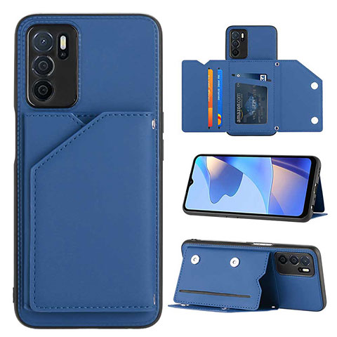 Funda Lujo Cuero Carcasa YB1 para Oppo A54s Azul