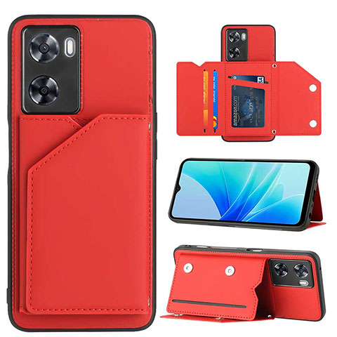 Funda Lujo Cuero Carcasa YB1 para Oppo A57 4G Rojo