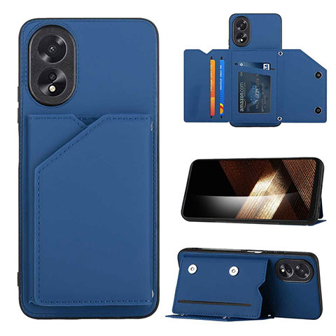 Funda Lujo Cuero Carcasa YB1 para Oppo A58 4G Azul