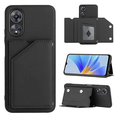 Funda Lujo Cuero Carcasa YB1 para Oppo A78 5G Negro