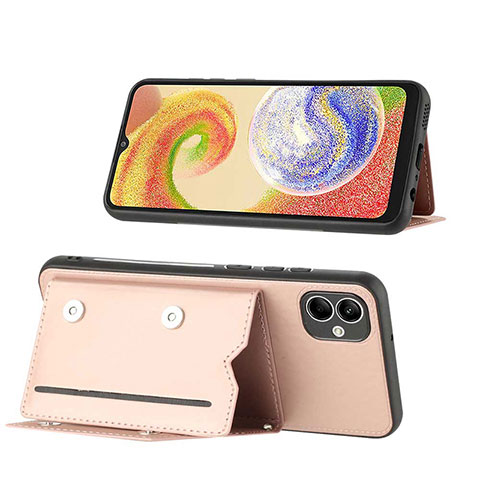 Funda Lujo Cuero Carcasa YB1 para Samsung Galaxy A04E Oro Rosa