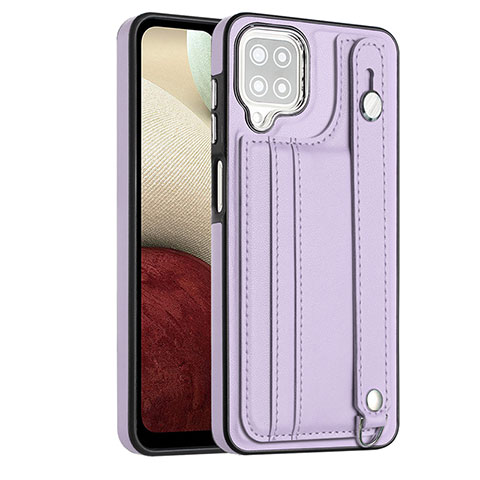 Funda Lujo Cuero Carcasa YB1 para Samsung Galaxy A12 Morado