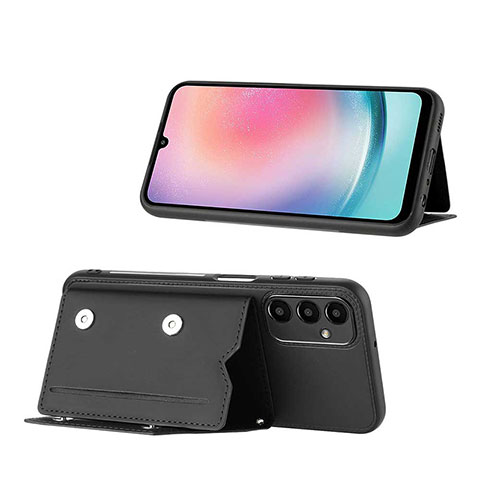 Funda Lujo Cuero Carcasa YB1 para Samsung Galaxy A24 4G Negro