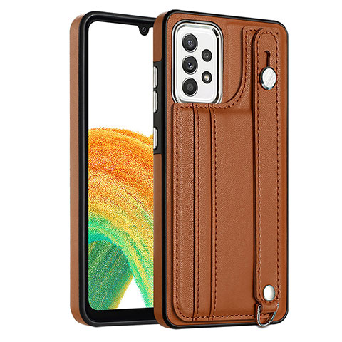 Funda Lujo Cuero Carcasa YB1 para Samsung Galaxy A33 5G Marron