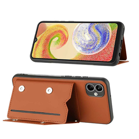 Funda Lujo Cuero Carcasa YB1 para Samsung Galaxy F04 Marron