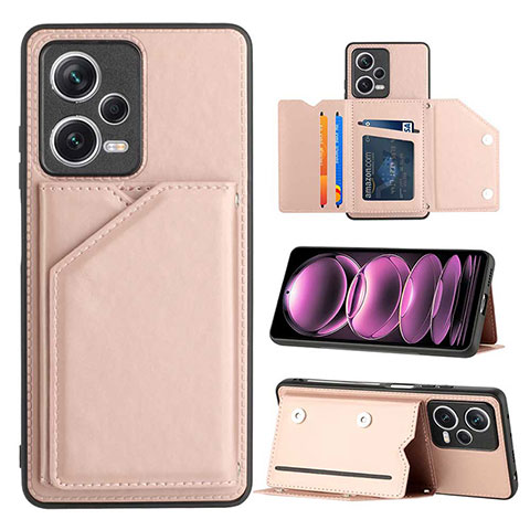 Funda Lujo Cuero Carcasa YB1 para Xiaomi Poco X5 5G Oro Rosa