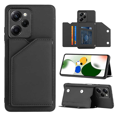 Funda Lujo Cuero Carcasa YB1 para Xiaomi Poco X5 Pro 5G Negro