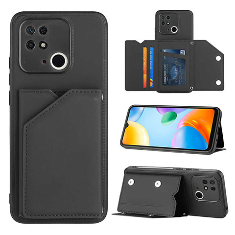 Funda Lujo Cuero Carcasa YB1 para Xiaomi Redmi 10 Power Negro