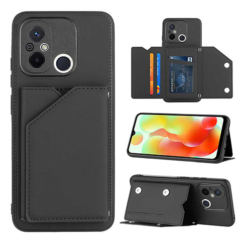 Funda Lujo Cuero Carcasa YB1 para Xiaomi Redmi 12C 4G Negro