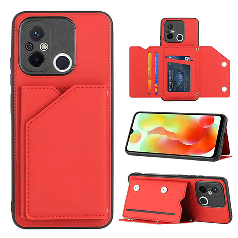Funda Lujo Cuero Carcasa YB1 para Xiaomi Redmi 12C 4G Rojo