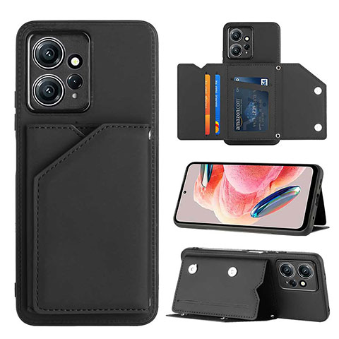 Funda Lujo Cuero Carcasa YB1 para Xiaomi Redmi Note 12 4G Negro