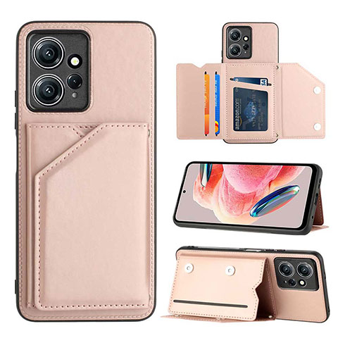 Funda Lujo Cuero Carcasa YB1 para Xiaomi Redmi Note 12 4G Oro Rosa