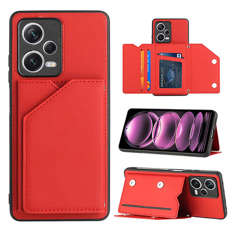 Funda Lujo Cuero Carcasa YB1 para Xiaomi Redmi Note 12 5G Rojo