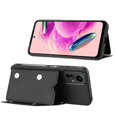 Funda Lujo Cuero Carcasa YB1 para Xiaomi Redmi Note 12S Negro