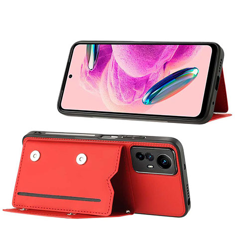 Funda Lujo Cuero Carcasa YB1 para Xiaomi Redmi Note 12S Rojo