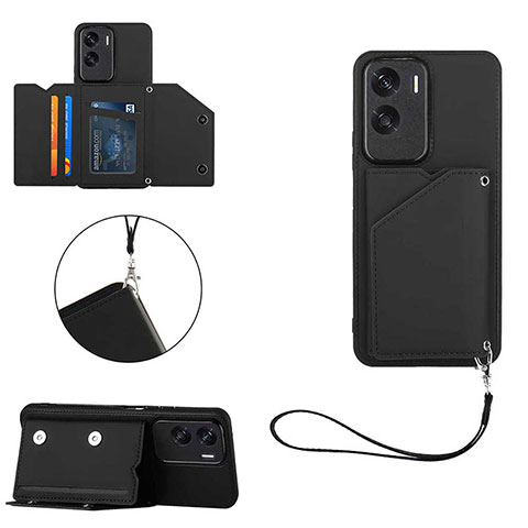 Funda Lujo Cuero Carcasa YB2 para Huawei Honor 90 Lite 5G Negro