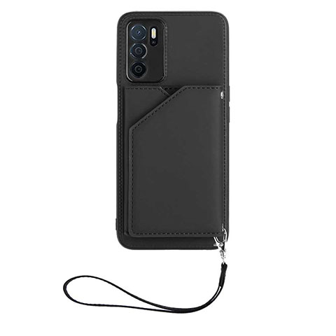 Funda Lujo Cuero Carcasa YB2 para Oppo A16 Negro