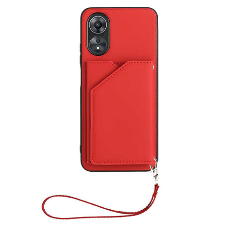 Funda Lujo Cuero Carcasa YB2 para Oppo A17 Rojo