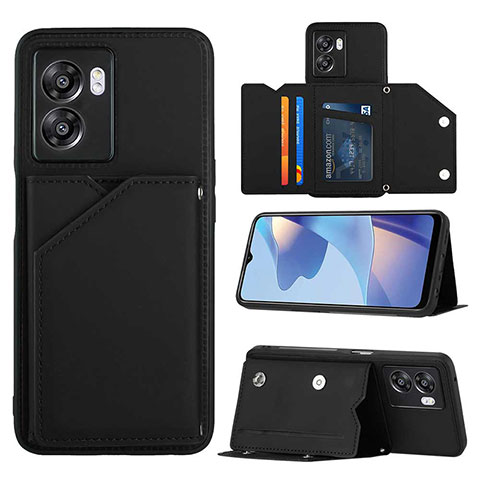 Funda Lujo Cuero Carcasa YB2 para Oppo A57 5G Negro